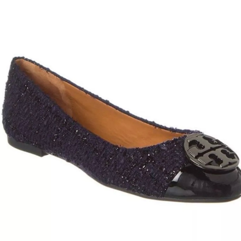 NIB Tory Burch Chelsea Cap toe ballet Flats, tweed size 7